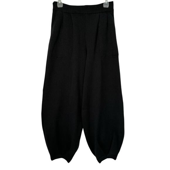 Free People Beach Freya Knit Sweater Pants Black Linen Blend High Waist Size M - Picture 3 of 11